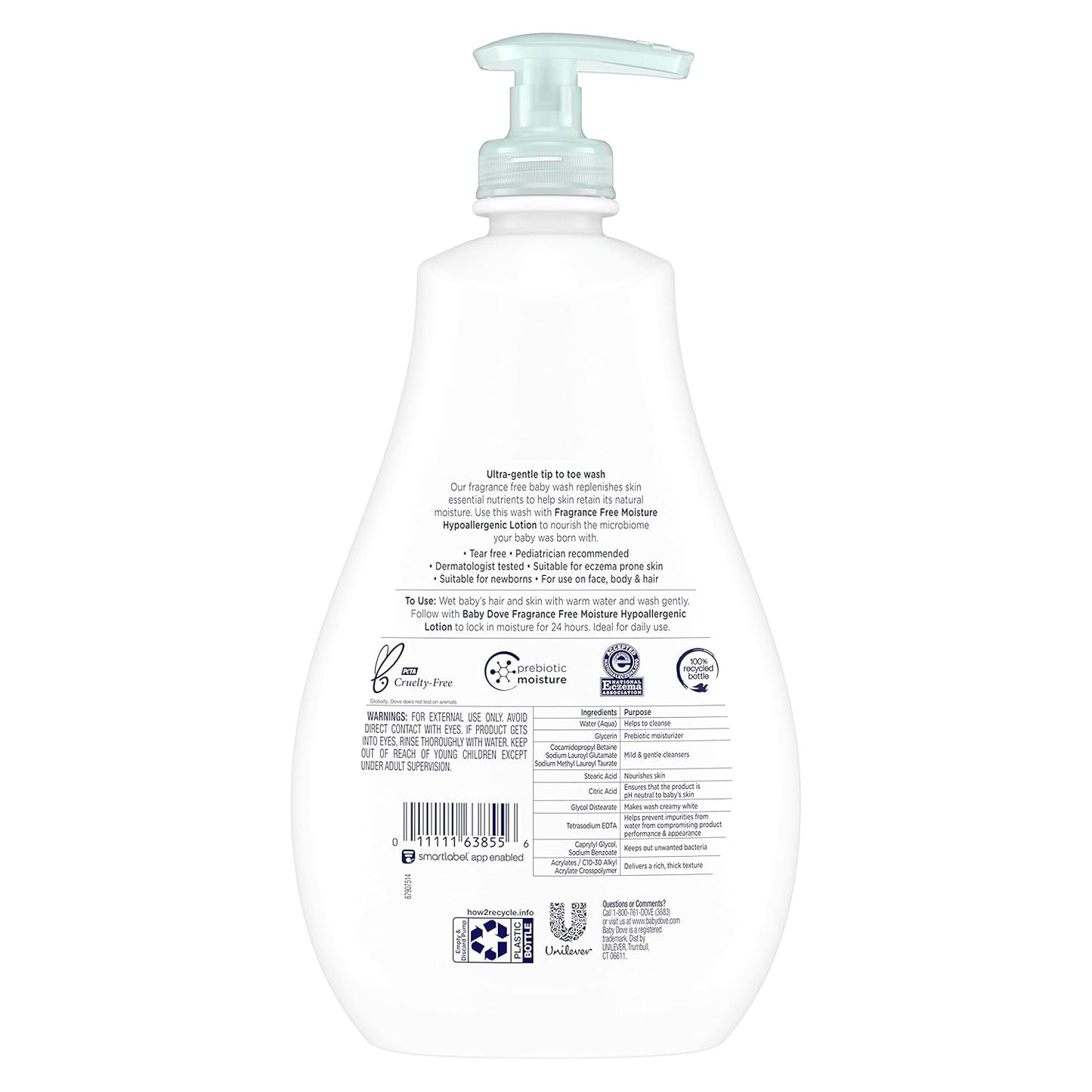 100% skin-natural nutrients plus prebiotic moisture to support baby's skin barrier
