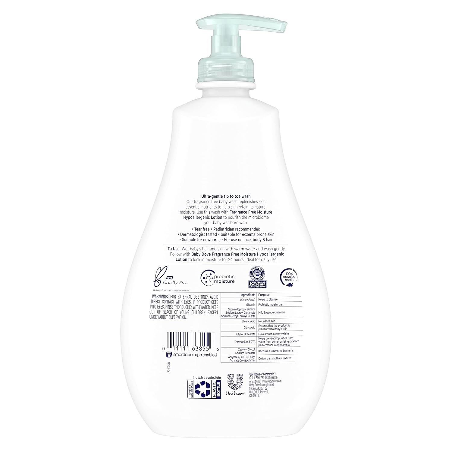 100% skin-natural nutrients plus prebiotic moisture to support baby's skin barrier