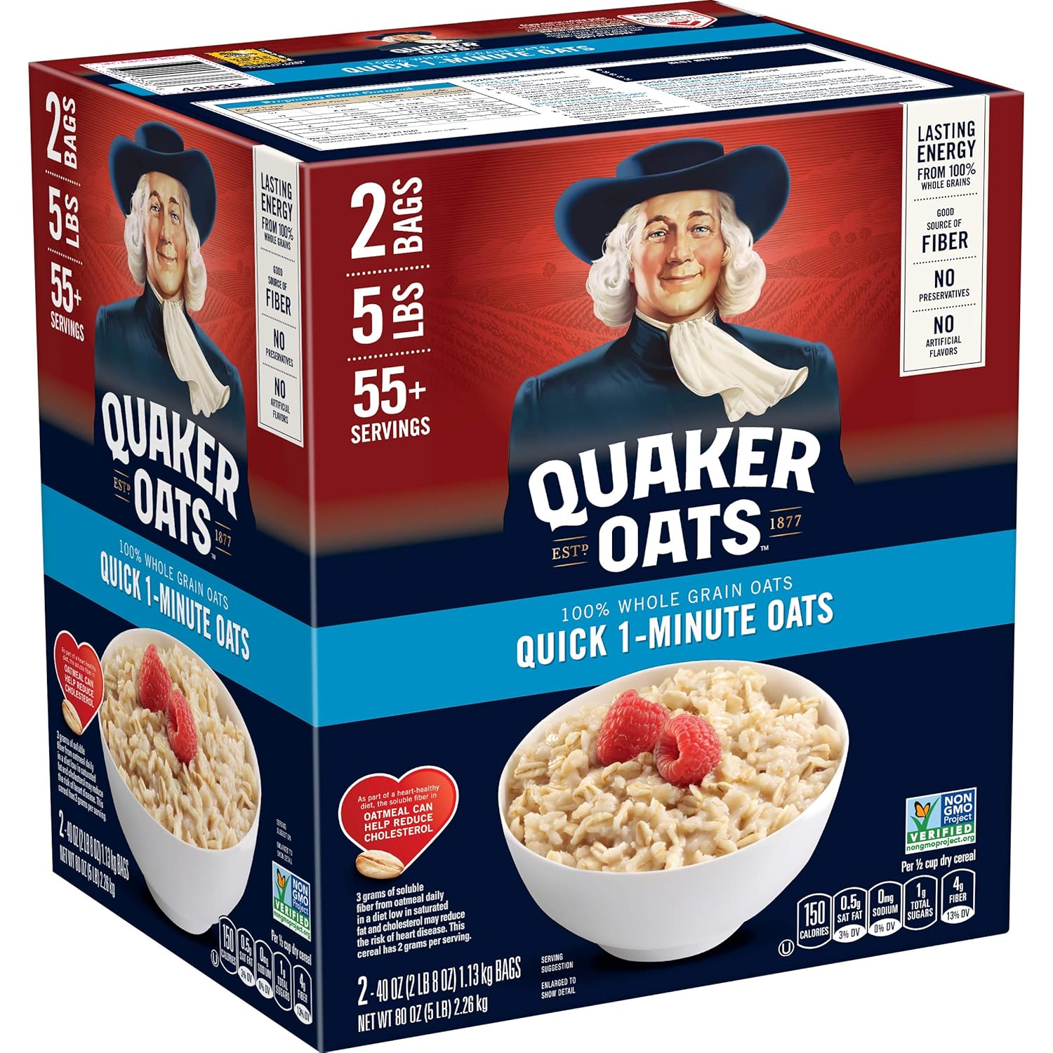 100% whole grain rolled oats with non-gmo project verified certification