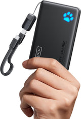 INIU Portable Charger 45W PD Power Bank, Flight-Safe 10000mAh Travel Essential with Attached USB-C Cable for Airplane and Layover Top-Ups