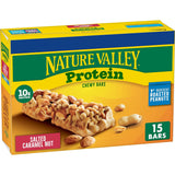 Nature Valley Protein Chewy Bars – Hiking and Backpacking Trail Snack with 10g Protein, 15 Count Salted Caramel Nut