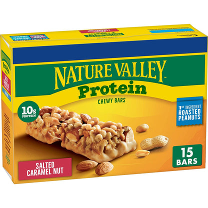 10g of protein per serving from soy protein isolate, whey protein concentrate, and roasted peanuts and almonds