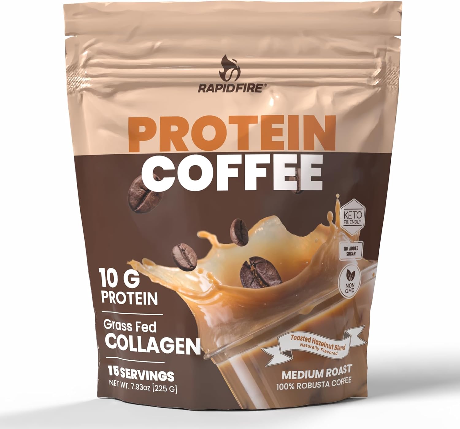 10g protein blend combining whey, collagen, and milk protein for sustained release