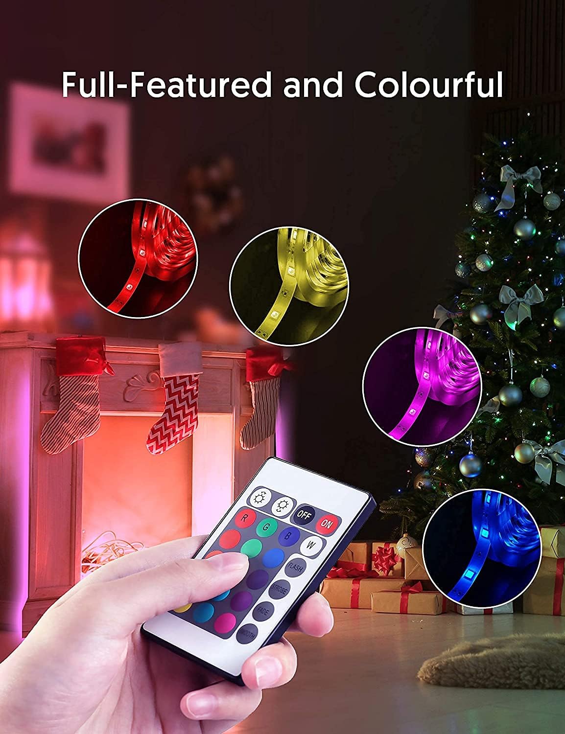 111111 RGB Strip Lights – Cuttable Mood Lighting for Bookshelves, TV Backlight & Kitchen Cabinets