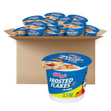 Kellogg's Frosted Flakes Cereal Cups – Kid-Safe School Lunchbox Snack, 12 Single-Serve Milk-Ready Cups