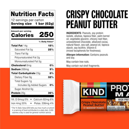 12-count variety pack with 4 flavors: crispy chocolate peanut butter, sweet & salty caramel crisp, raspberry cocoa crisp, dark cocoa crisp