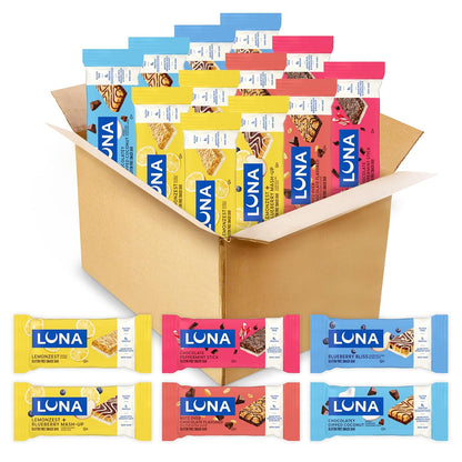 12-count variety pack with 6 distinct flavors including nutz over chocolate, chocolate peppermint stick, and lemonzest