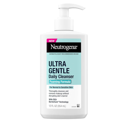 12 fl. oz foaming cleanser in pump bottle for easy, mess-free dispensing