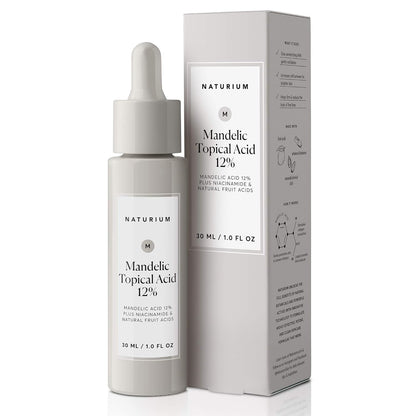 12% mandelic acid, a slow-penetrating alpha hydroxy acid (aha) that stimulates collagen