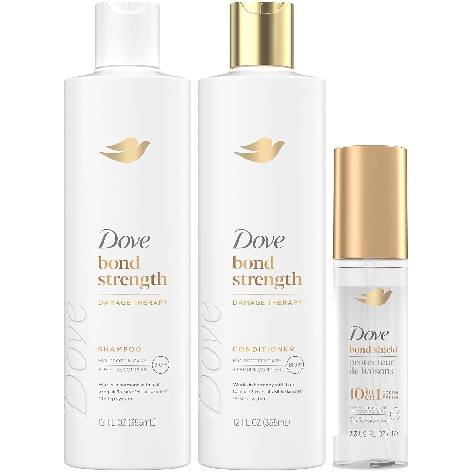 12 oz bond repair shampoo formulated to strengthen hair bonds damaged by styling and environmental stress
