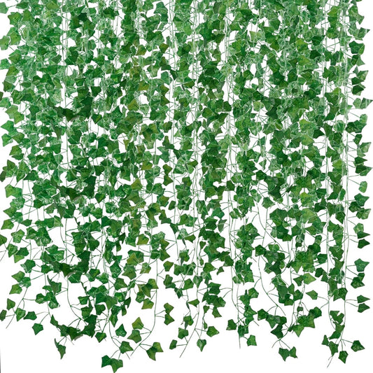 12-pack of 7-foot artificial ivy vines totaling 84 feet (scalable up to 689ft in larger variants)