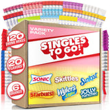 Singles To Go Bulk Variety Pack - 20 Sugar Free Drink Mix Flavors for Daily Hydration and Self Care Routine