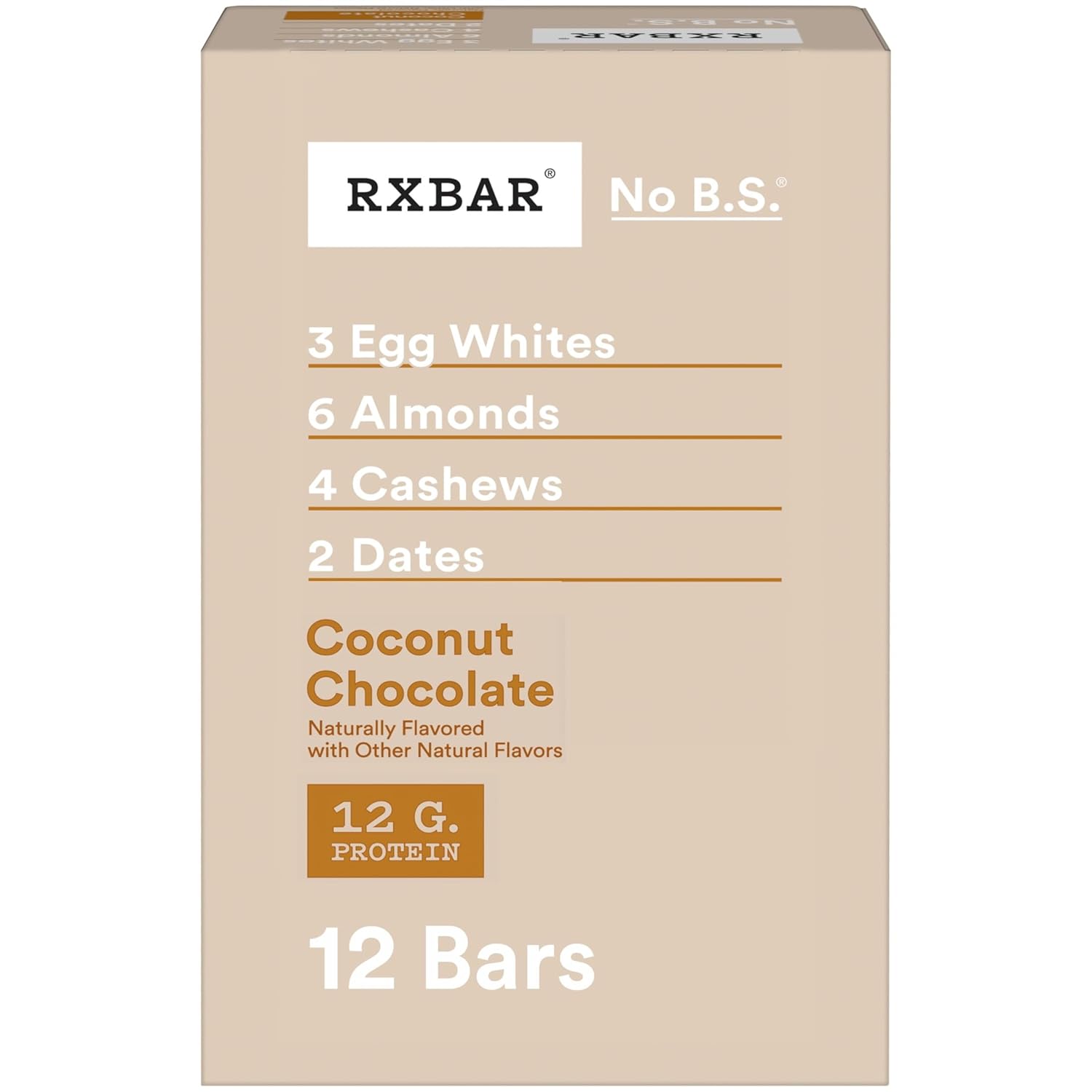 12g protein per bar (21% daily value) from egg whites