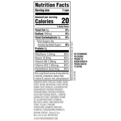 12oz sleek slim can format, smaller than traditional 16oz rockstar cans