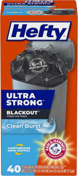 Hefty Ultra Strong 13 Gallon Trash Bags – Clean Burst Scent and Arm & Hammer Odor Neutralizer for a Fresher-Smelling Home