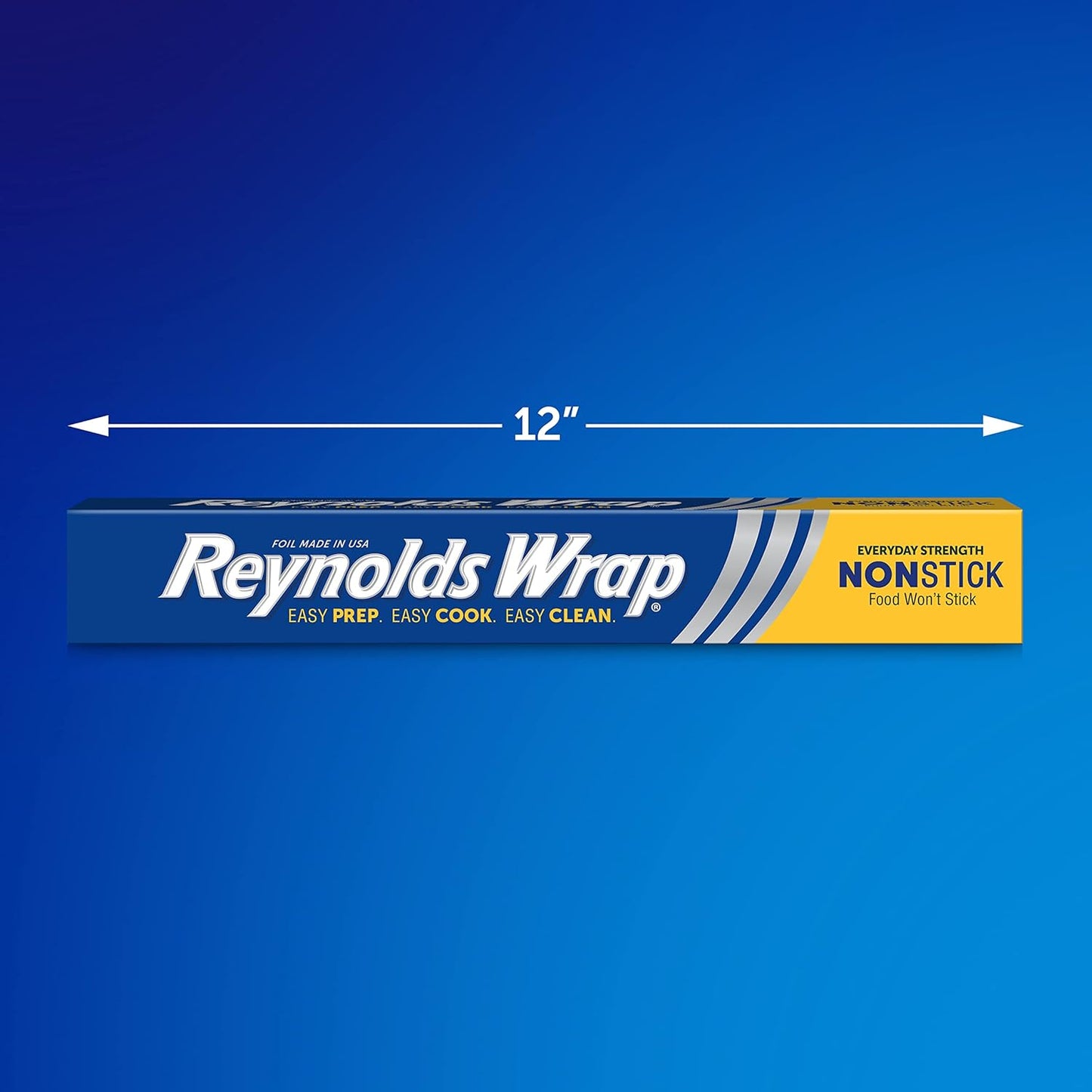 130 square feet of foil (43.33 yards x 12 inches) per standard roll; 50 sq ft and pack-of-12 bulk variants available