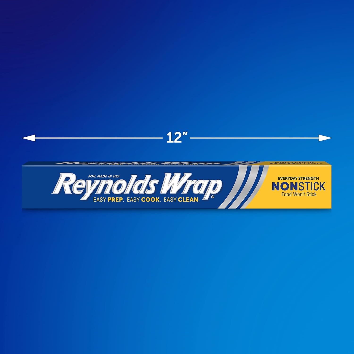 130 square feet of foil (43.33 yards x 12 inches) per standard roll; 50 sq ft and pack-of-12 bulk variants available