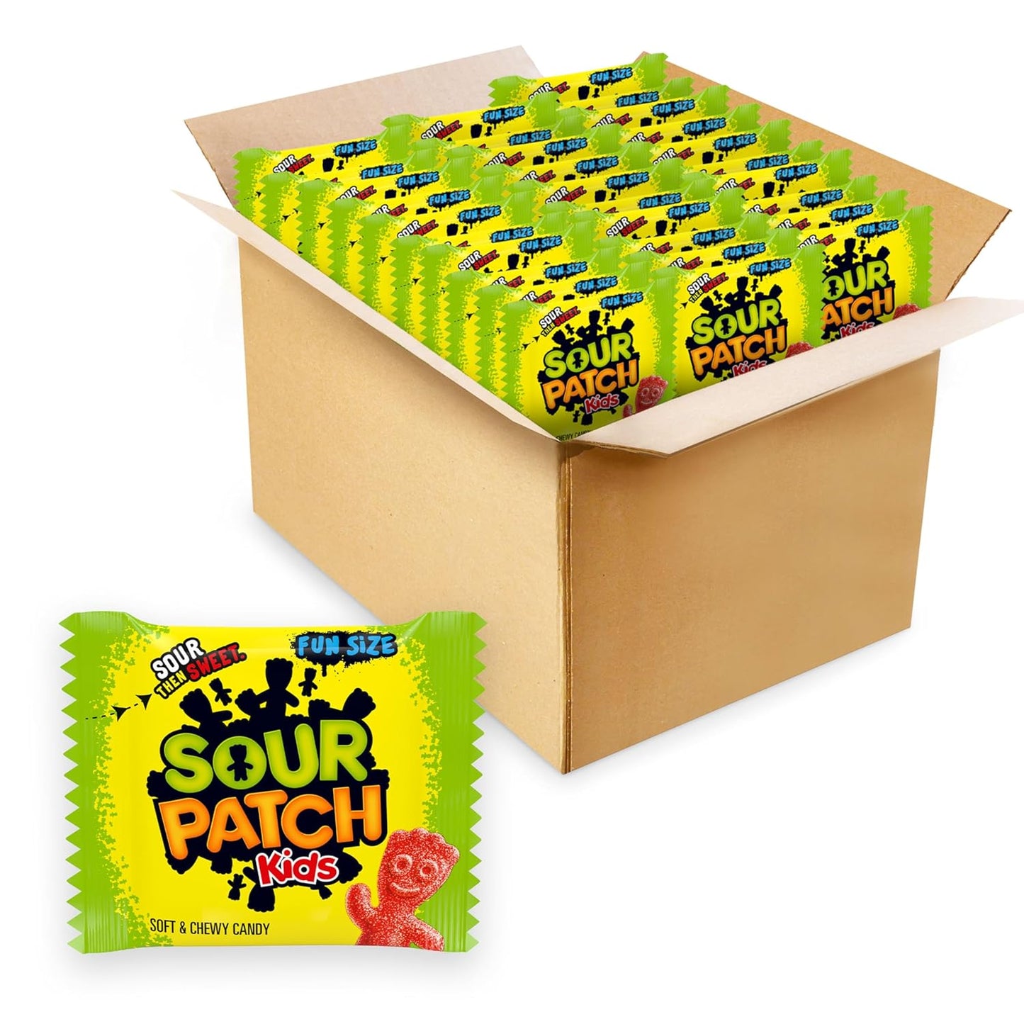 140-count bulk box of individually wrapped soft and chewy gummy snack packs