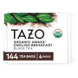 TAZO Organic Awake English Breakfast Black Tea – Home Office Focus Brew, 75+ mg Caffeine for Mid-Morning Energy