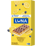 LUNA Bar Mash-Ups LemonZest + Blueberry – Plant-Based Snack for Self-Care Routines and Mindful Midday Breaks