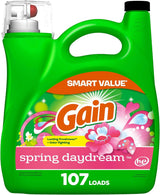 Gain Spring Daydream Laundry Detergent, 154 fl oz, 107 Loads, Long-Lasting Floral Scent for Yoga Room and Self-Care Ritual