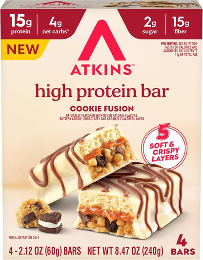 15g protein per bar sourced from soy and whey