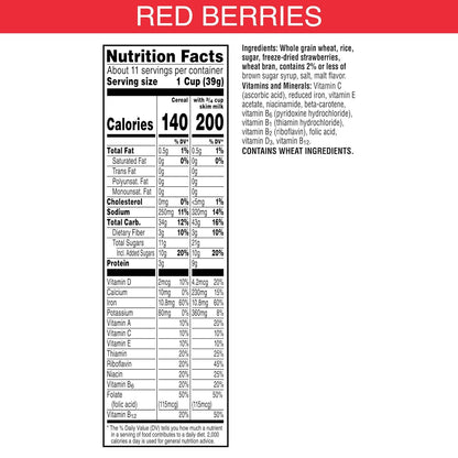 15g whole grain per serving from whole grain wheat and rice flakes