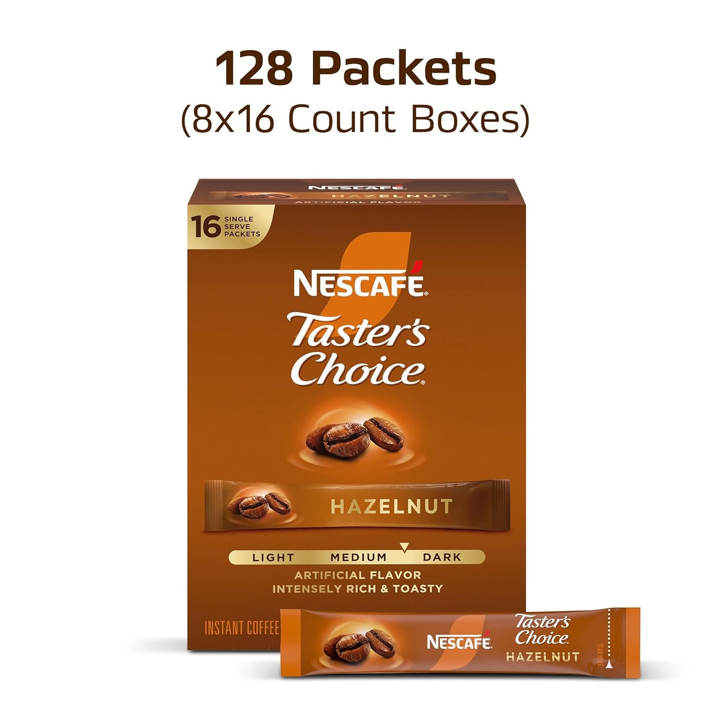 16 individually sealed 0.1 oz stick packets per box, sold as a pack of 8 (128 sticks total)