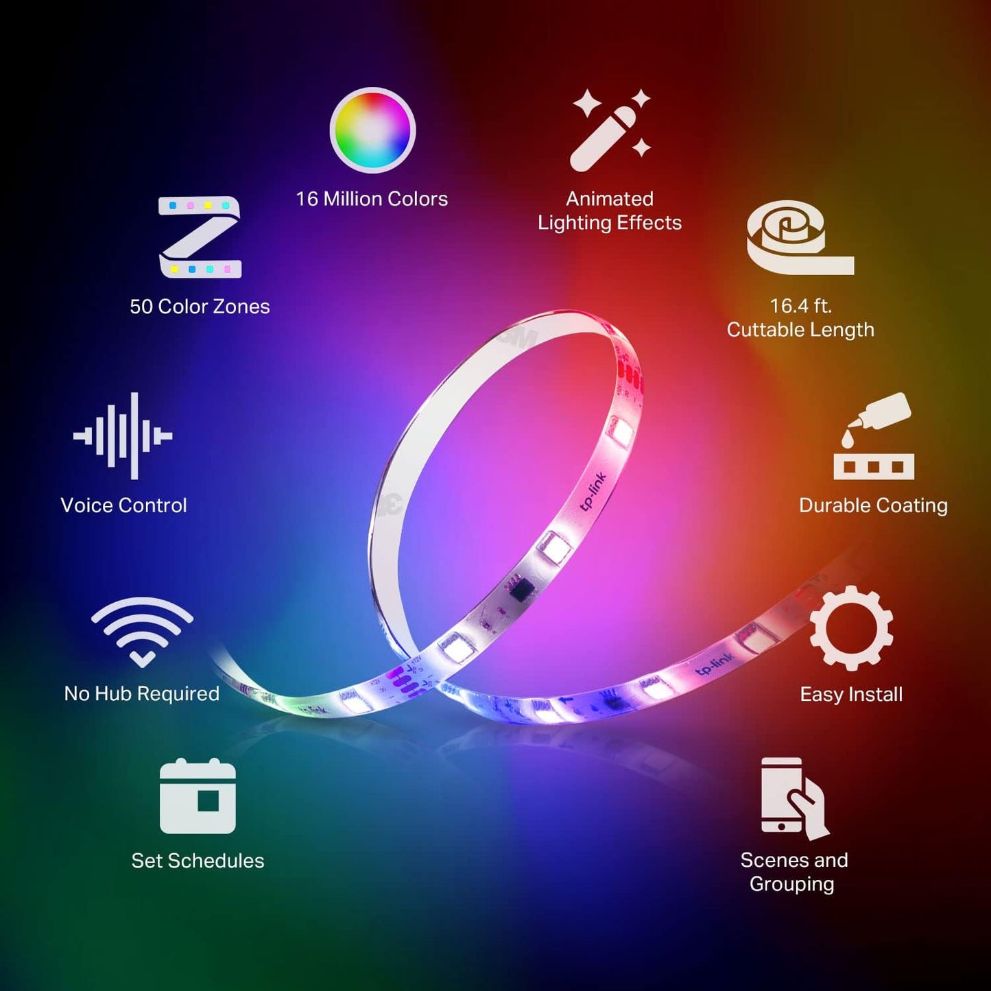 16 million colors with 1%–100% full-range dimming