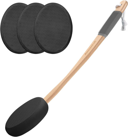 17-inch curved handle designed for back, leg, and foot reach
