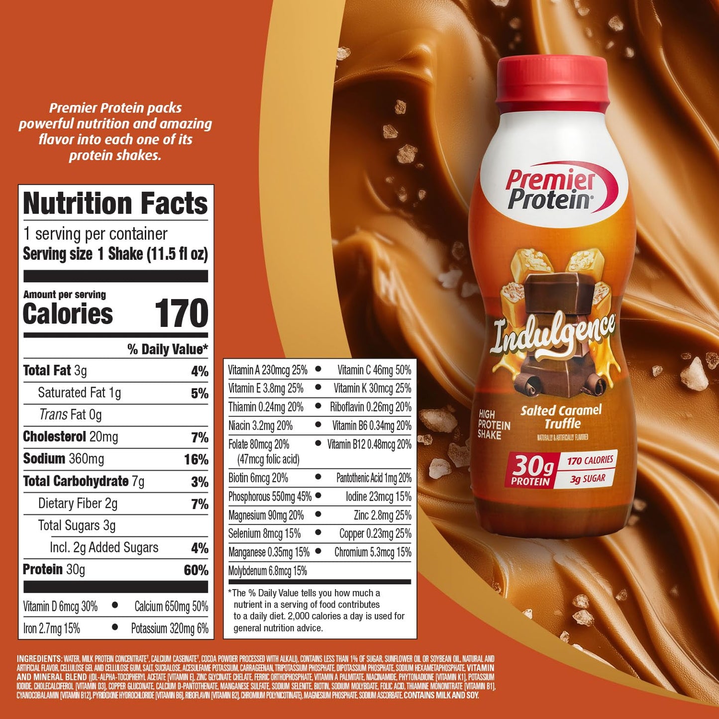 170 calories and 3g sugar per bottle for low-calorie, low-sugar nutrition