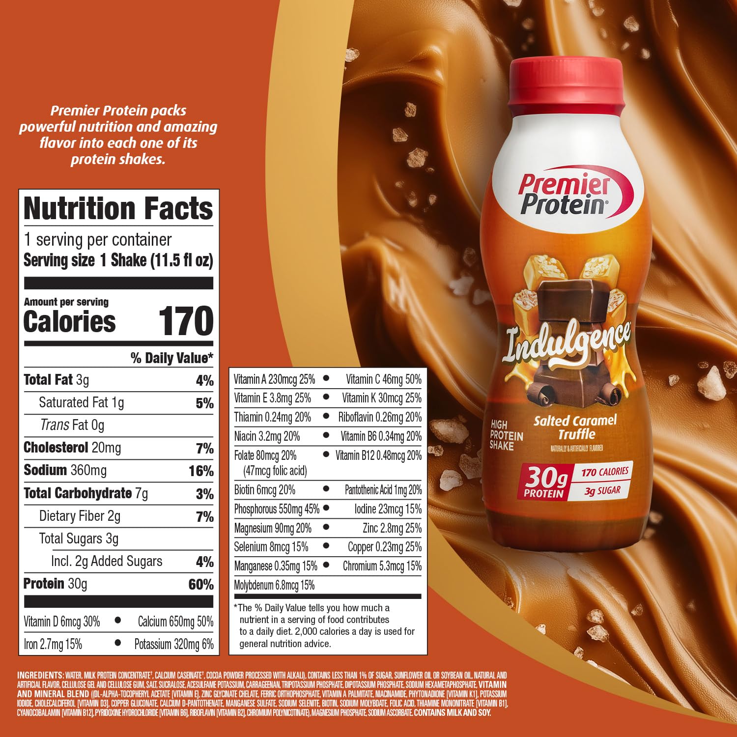 170 calories and 3g sugar per bottle for low-calorie, low-sugar nutrition