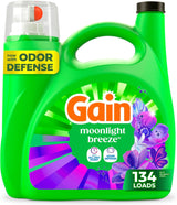Gain Moonlight Breeze Liquid Laundry Detergent with Odor Defense – Aromatherapy Laundry Soap for Self-Care Sunday Wash Day, 177 fl oz, 134 Loads