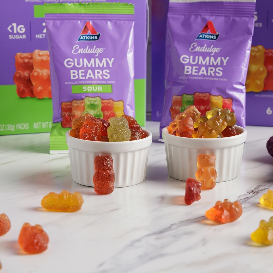 18-count variety pack containing 12 sweet and 6 sour gummy bear pouches