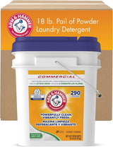 Arm & Hammer Powder Laundry Detergent – Bulk 18 lb Pail for Commercial Laundromat Operations, 290 Loads Free & Clear