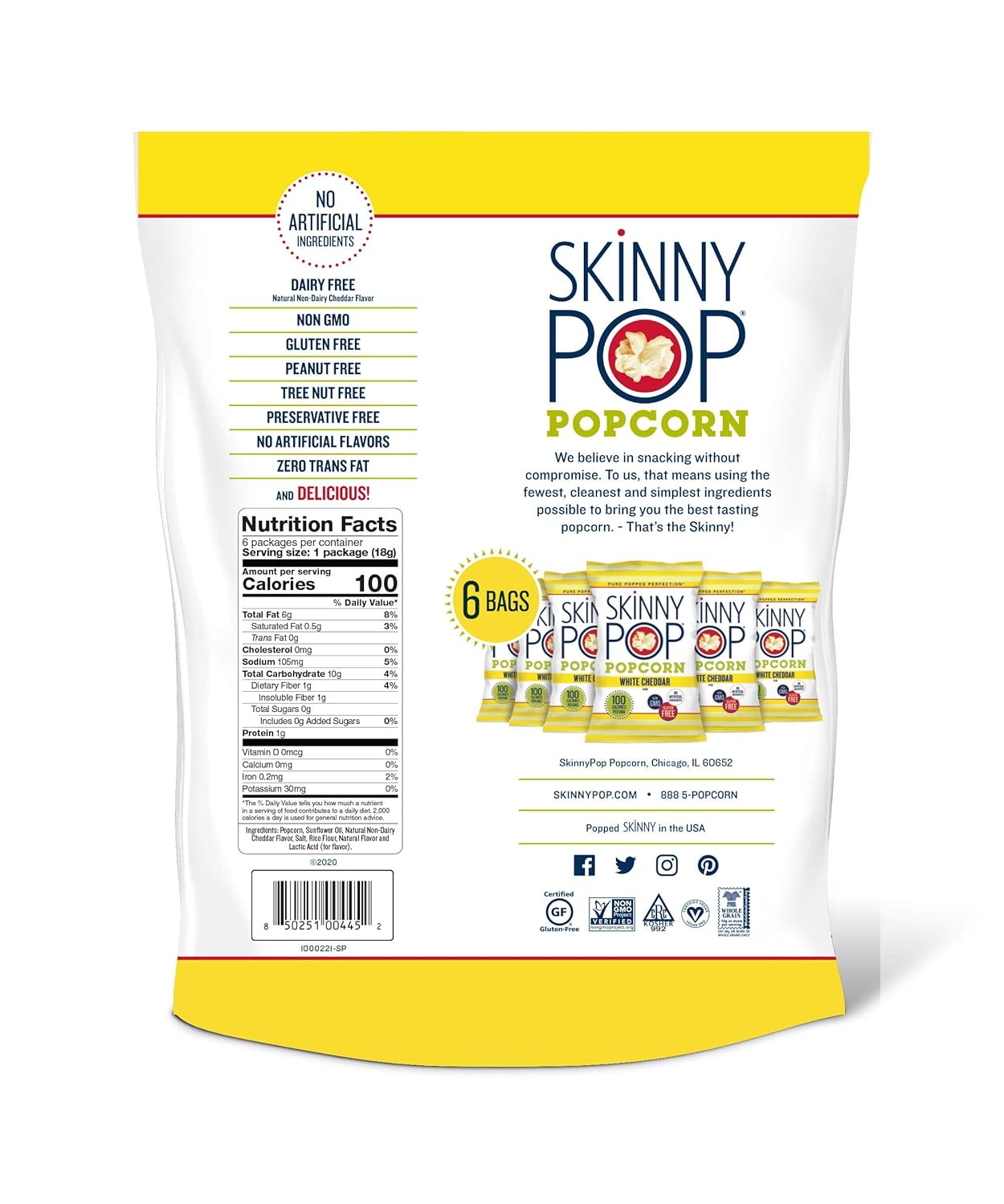 18-variant product line spanning flavors (original, white cheddar, avocado lime, butterbeer, garlic butter, cheddar jalapeño, etc.), sizes (0.65 oz, 4.4 oz, 5.3 oz, 8 oz), and pack counts (1, 2, 3, 4, 6)