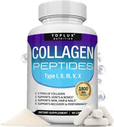 Toplux Multi Collagen Peptides Pills – Nightly Self-Care Ritual for Women, Anti-Aging Beauty Supplement
