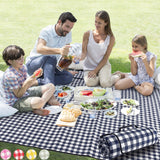 ZAZE Picnic Blanket 80x80 – Gingham Living Room Floor Blanket for Family Dinners and Cozy Movie Nights