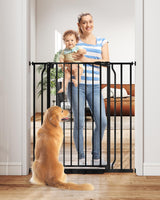 SafeHome Baby Gate No Drilling for Stairs, Auto-Close Pressure Mounted Dog Gate 29-40 Inch for Doorways, Child & Pet Safety Barrier for Renters