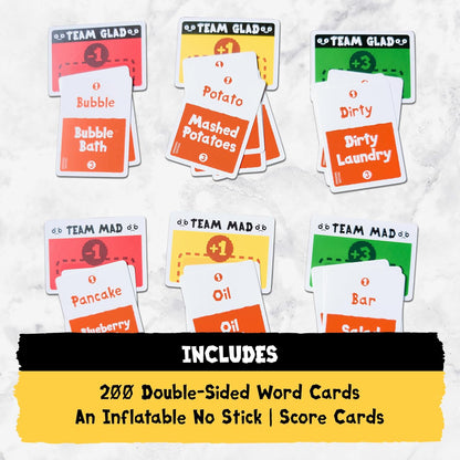 2-foot inflatable 'no!' club with included repair patch for safe bopping
