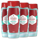 Old Spice Hydro Wash Body Wash for Men – 4-Pack Birthday Gift Set with Pure Sport and Steel Courage Scents
