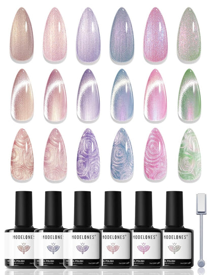 2-in-1 dual-effect formula delivering both cat eye and swirl shell thread finishes