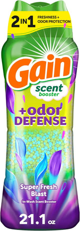 Gain Odor Defense In-Wash Scent Booster – Super Fresh Blast Scent Beads for Hiking Gear, 21.1 oz Laundry Freshener