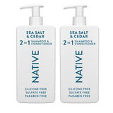 Native Sea Salt & Cedar 2-in-1 Shampoo and Conditioner – Streamlined Shower Staple for the Intentional Home