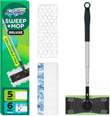 Swiffer Sweep & Mop Deluxe 2-in-1 Floor Cleaner for Minimalist Studio Apartments, Collapsible Sweeper for Clutter-Free Living