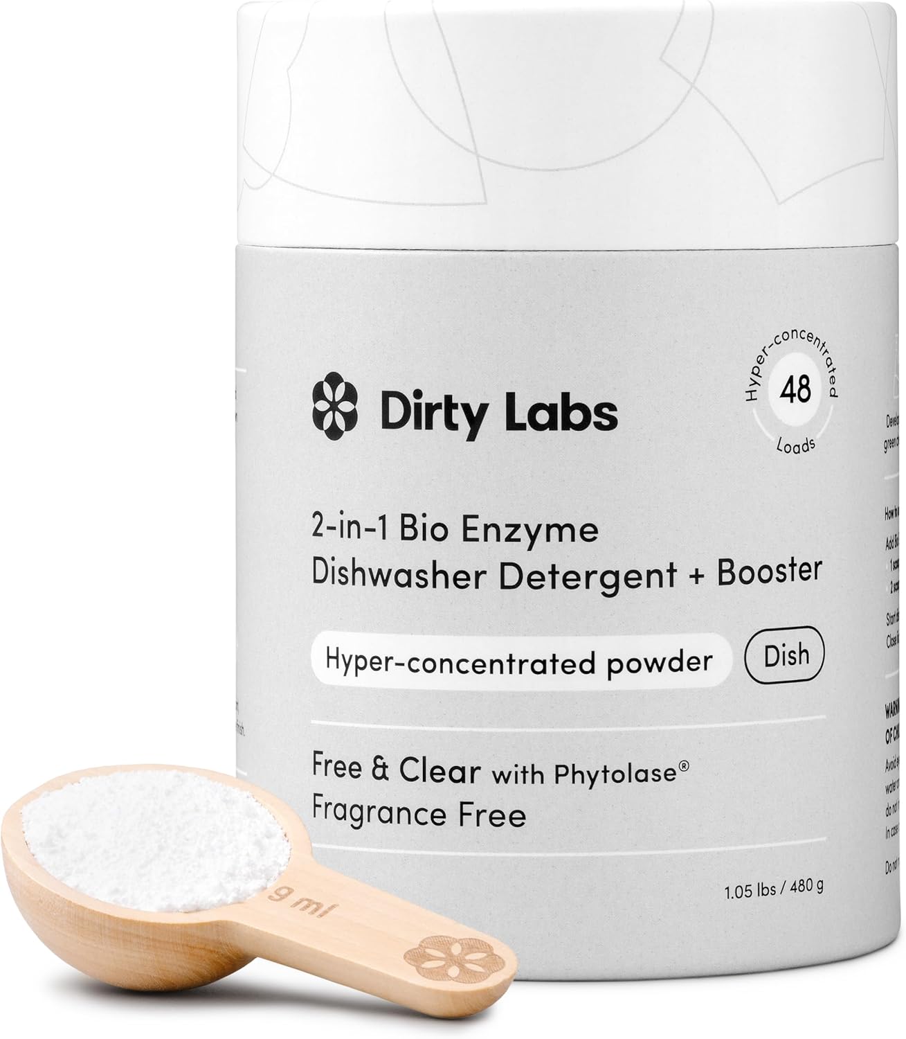 2-in-1 ultra-concentrated powder that combines detergent and rinse booster