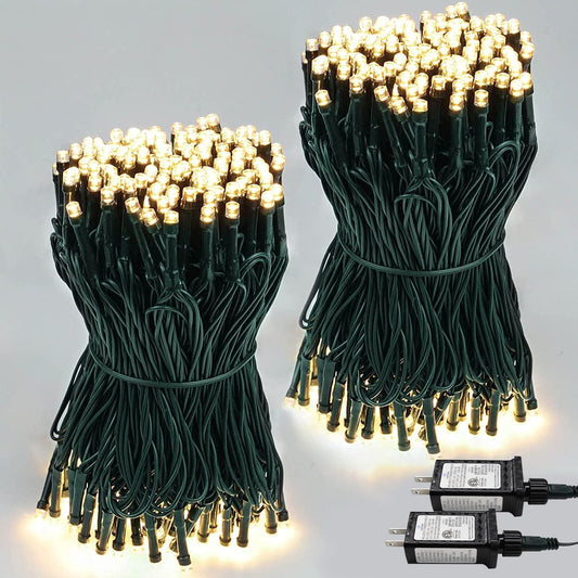 2-pack 66ft string with 200 warm white leds per strand (400 leds total)