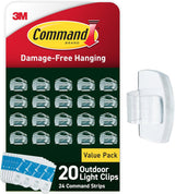 Command Outdoor Light Clips – Clear Patio String Light Hangers for Vinyl Siding and Pergolas, Weather Resistant