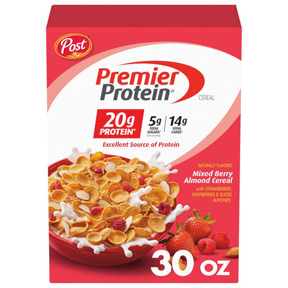 20 grams of protein per serving from wheat protein isolate, pea protein concentrate, and almonds