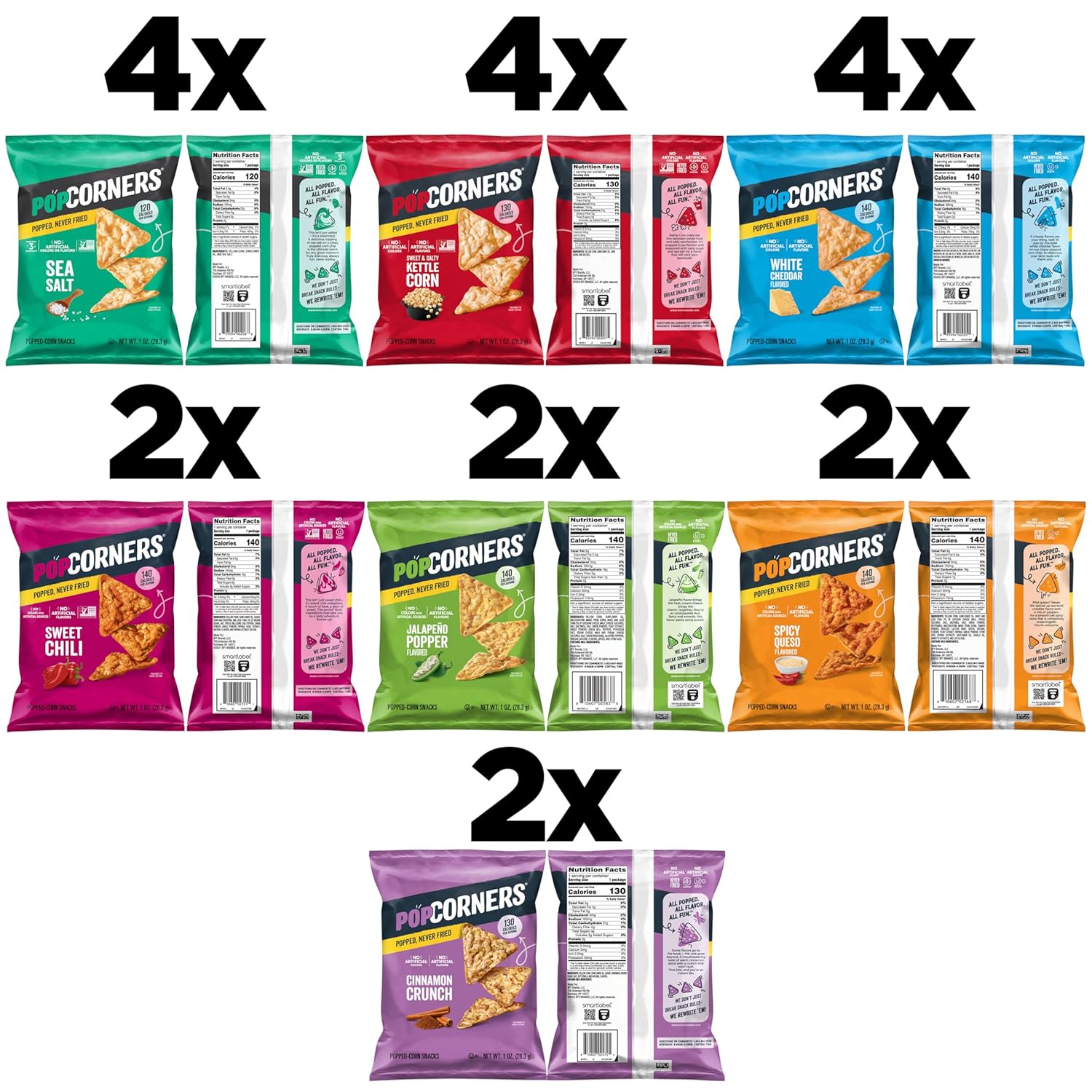 20 individually sealed 1 oz bags for grab-and-go portion control